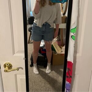 zara denim shorts